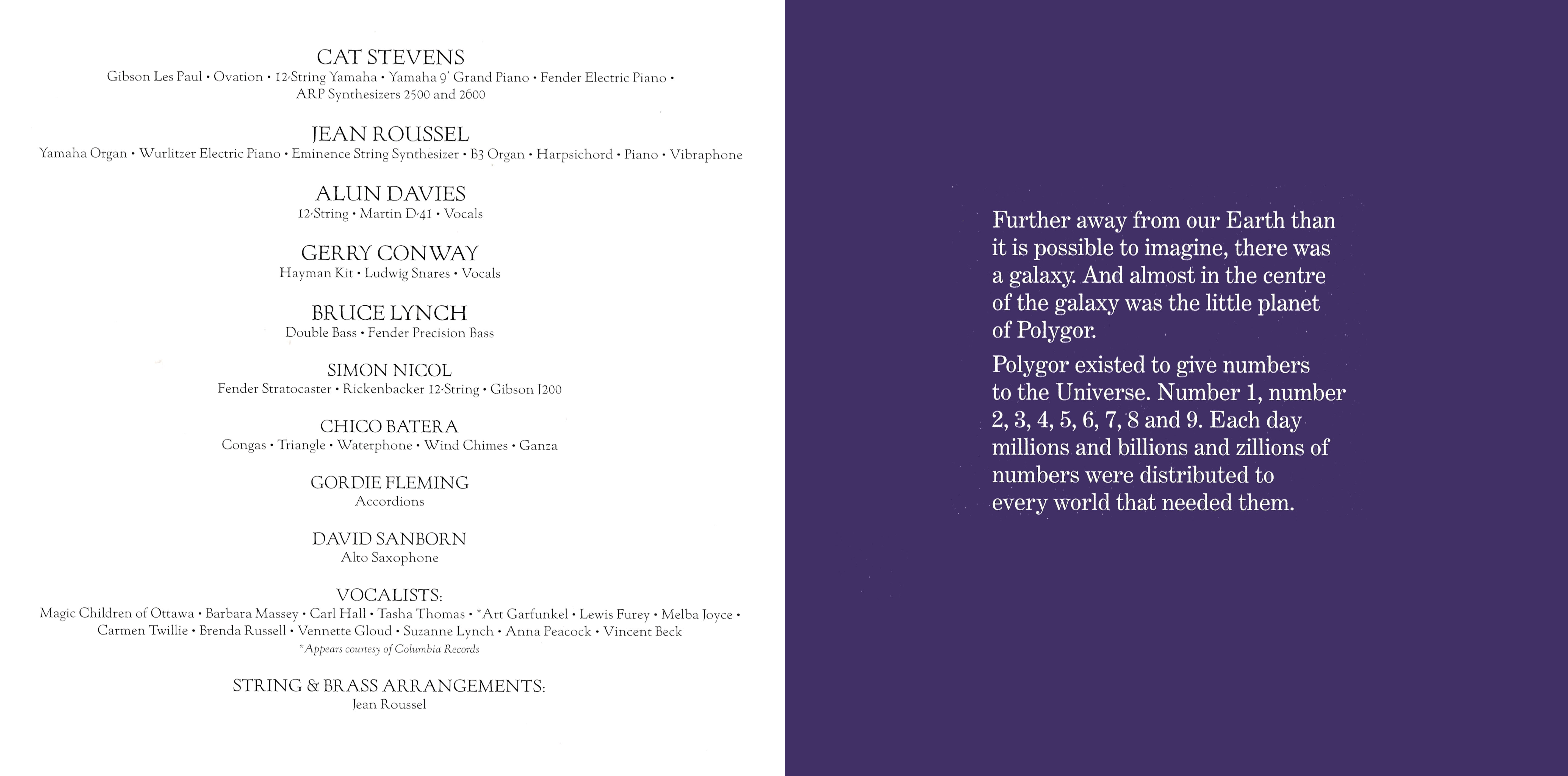 Cat Stevens  Numbers : Booklet10